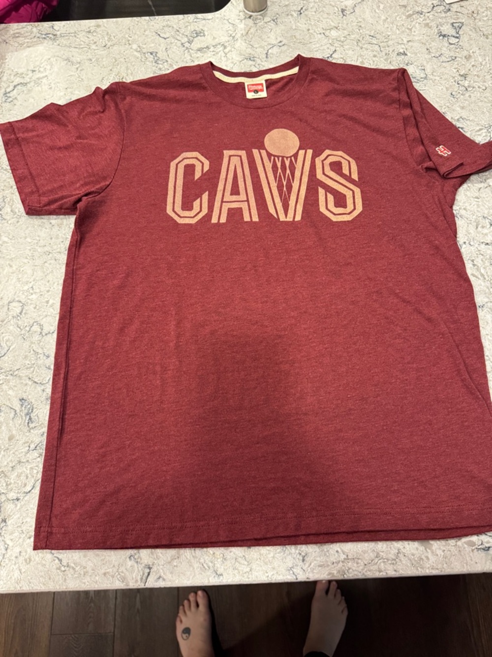 HOMAGE Maroon CAVS Graphic Short Sleeve Tee